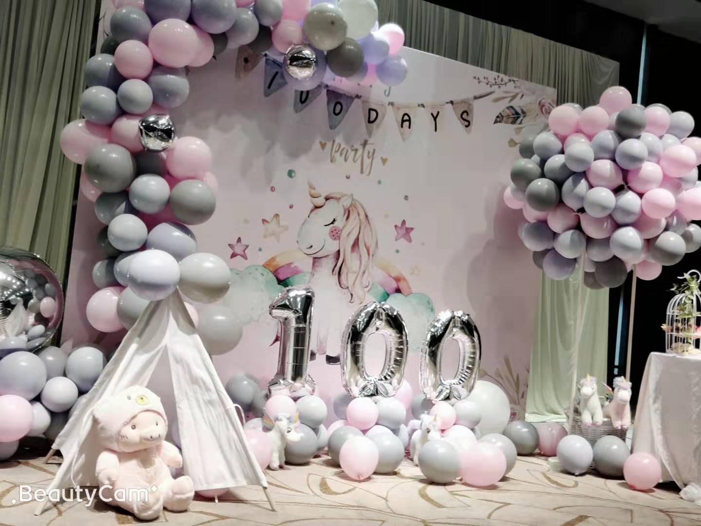 天津宝宝百岁宴气球布置儿童生日派对策划