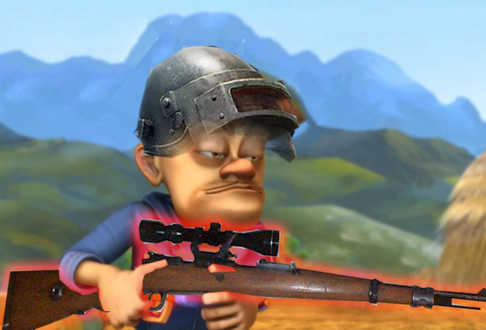 当熊出没变成吃鸡游戏光头强落地98k却敌不过熊大的车技