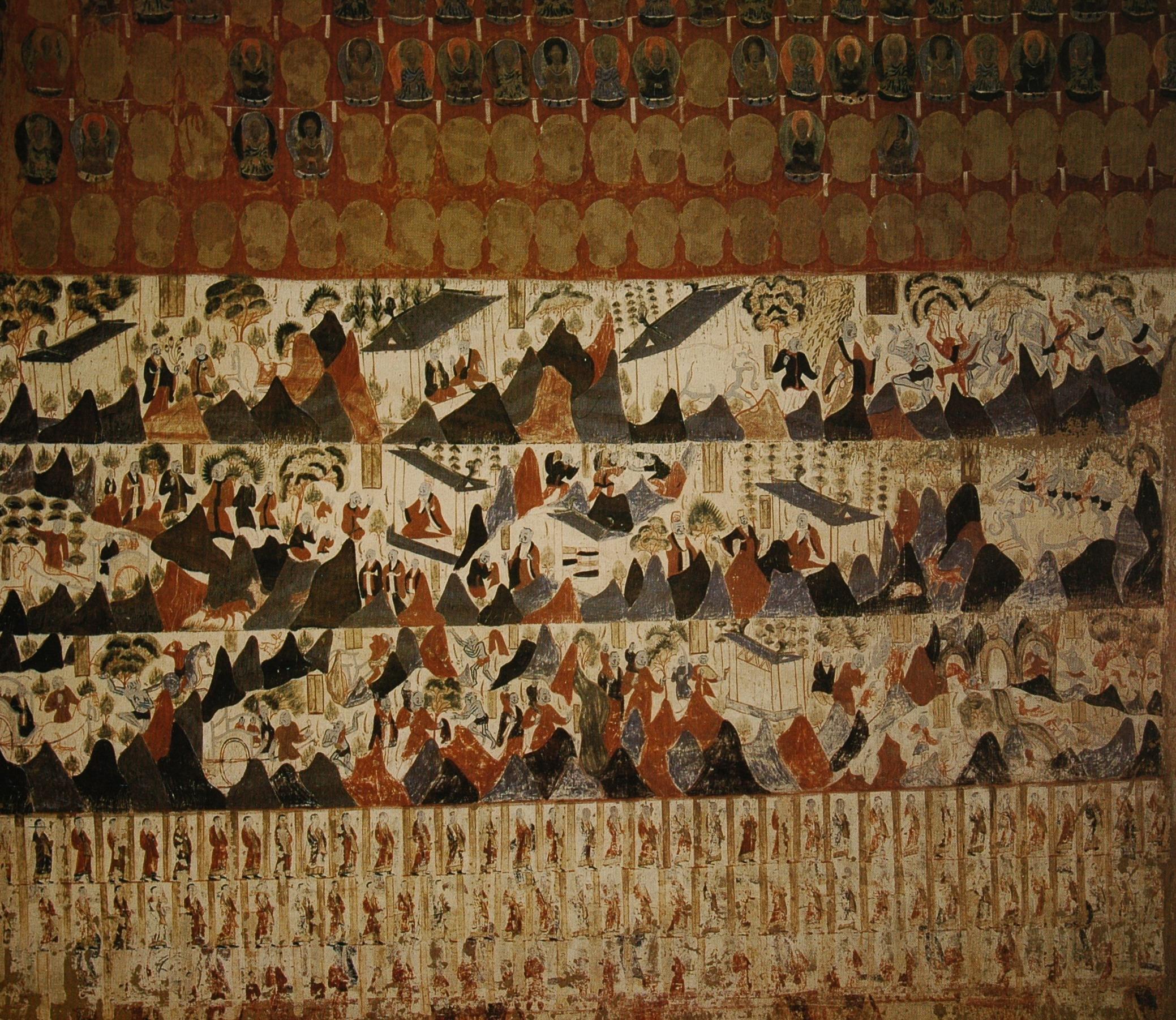 【敦煌石窟】北周-428窟【3】东壁故事画:萨埵太子舍身饲虎,须达拏