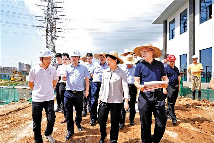 宝安区长郭子平到沙井街道排涝河河口调研