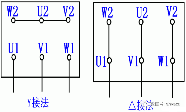 星行三角形电机接线图图片