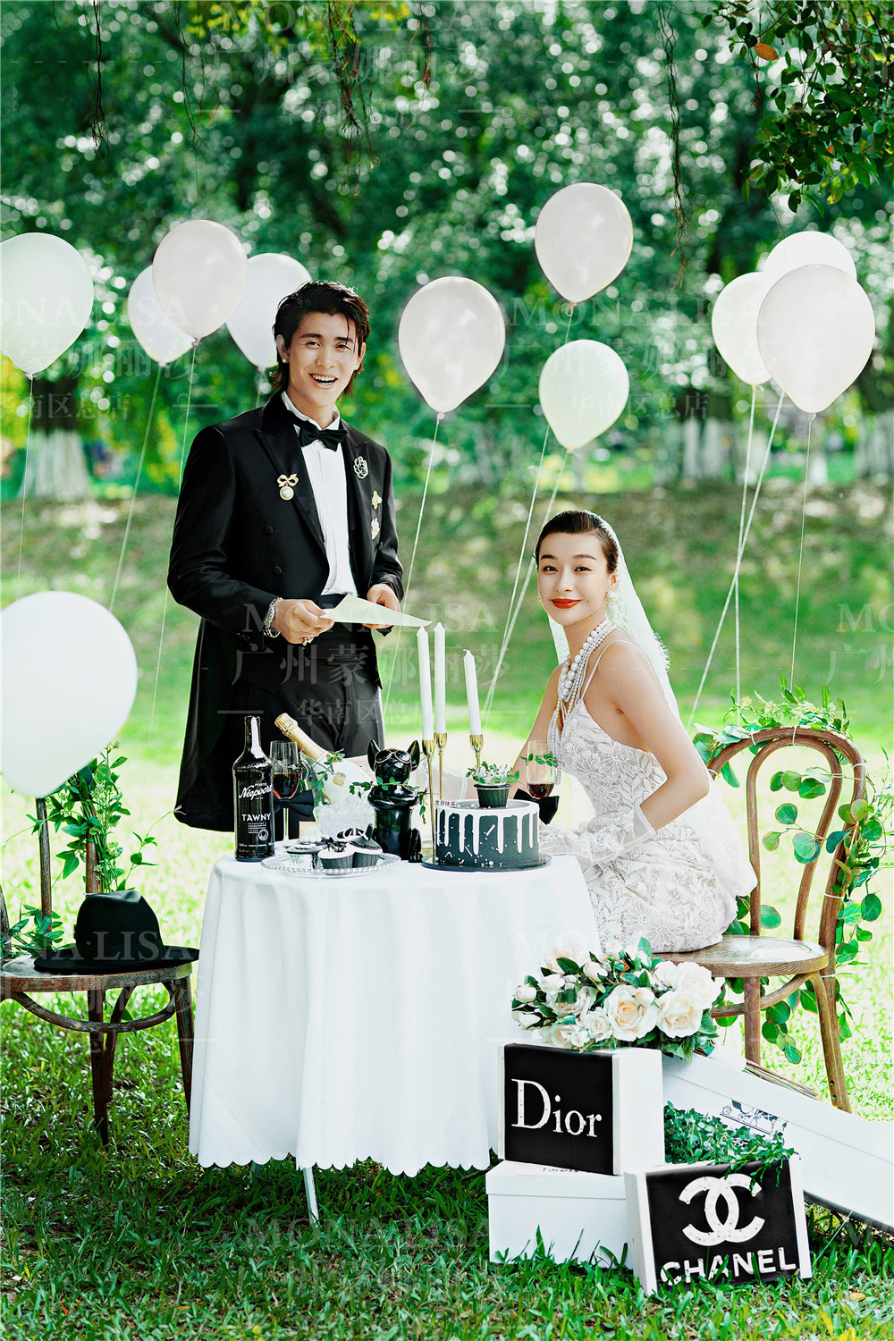 广州ins风森系婚纱照梧桐树的烛光约会