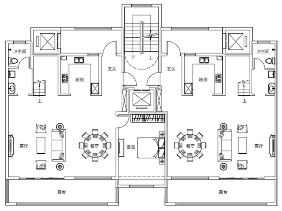 叠墅四层平面图(注:本文出现的户型面积均为建筑面积;相同户型单位因