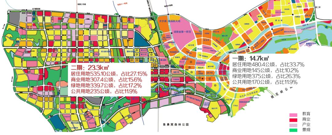 梅溪湖二期定位为"全国科创新引擎,长沙城市副中心",规划人口比一期