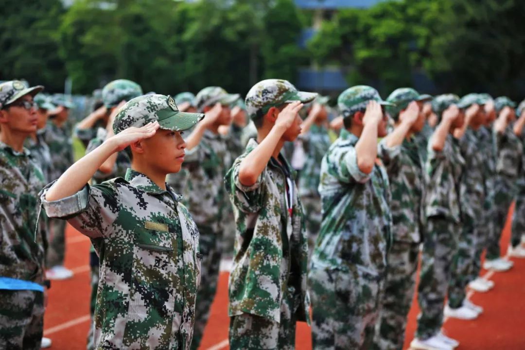 碧血丹心报国志百炼成钢仲元人广东仲元中学2019级新生军训成果汇报暨