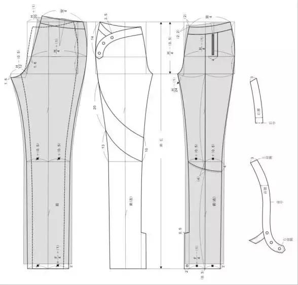 679种变化裤型的结构设计和图纸参考