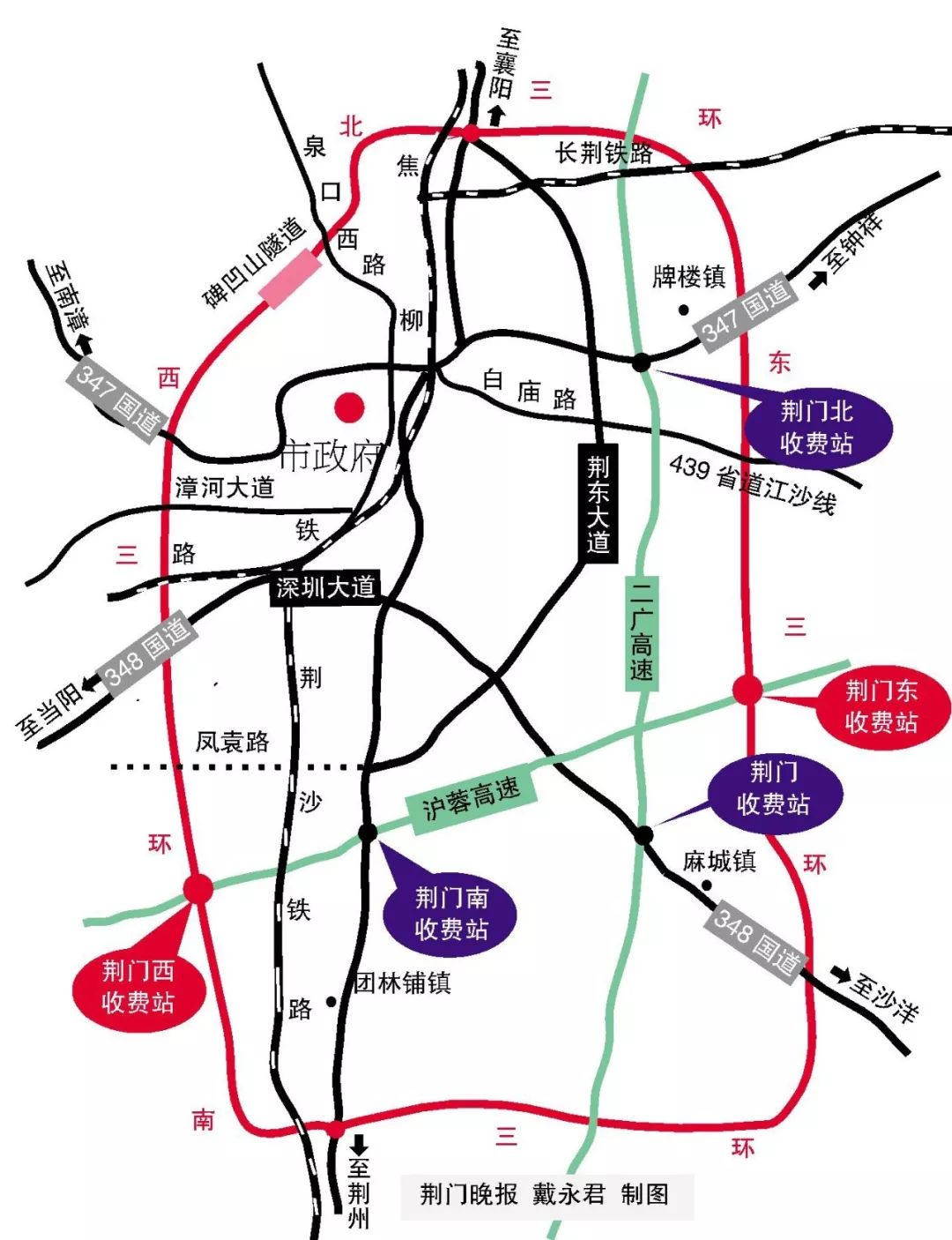 荆州公路自驾线路图图片