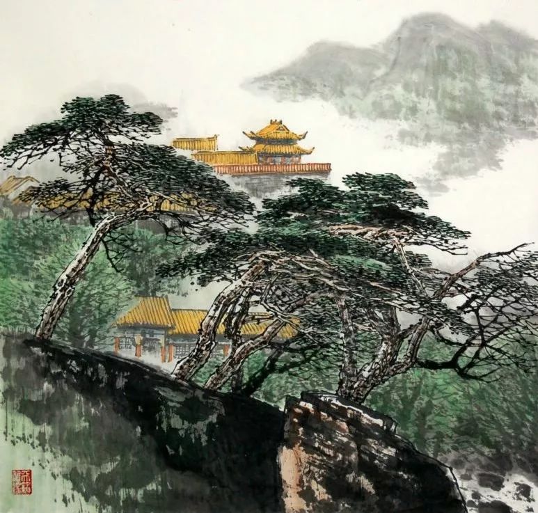 题破山寺后禅院画面图片