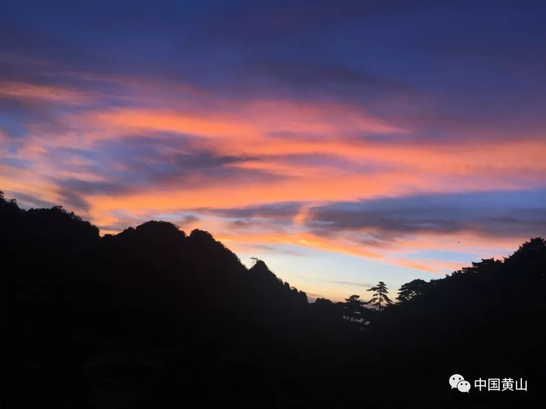 我想帶你看,昨日黃山的晚霞多麼浪漫_雲海