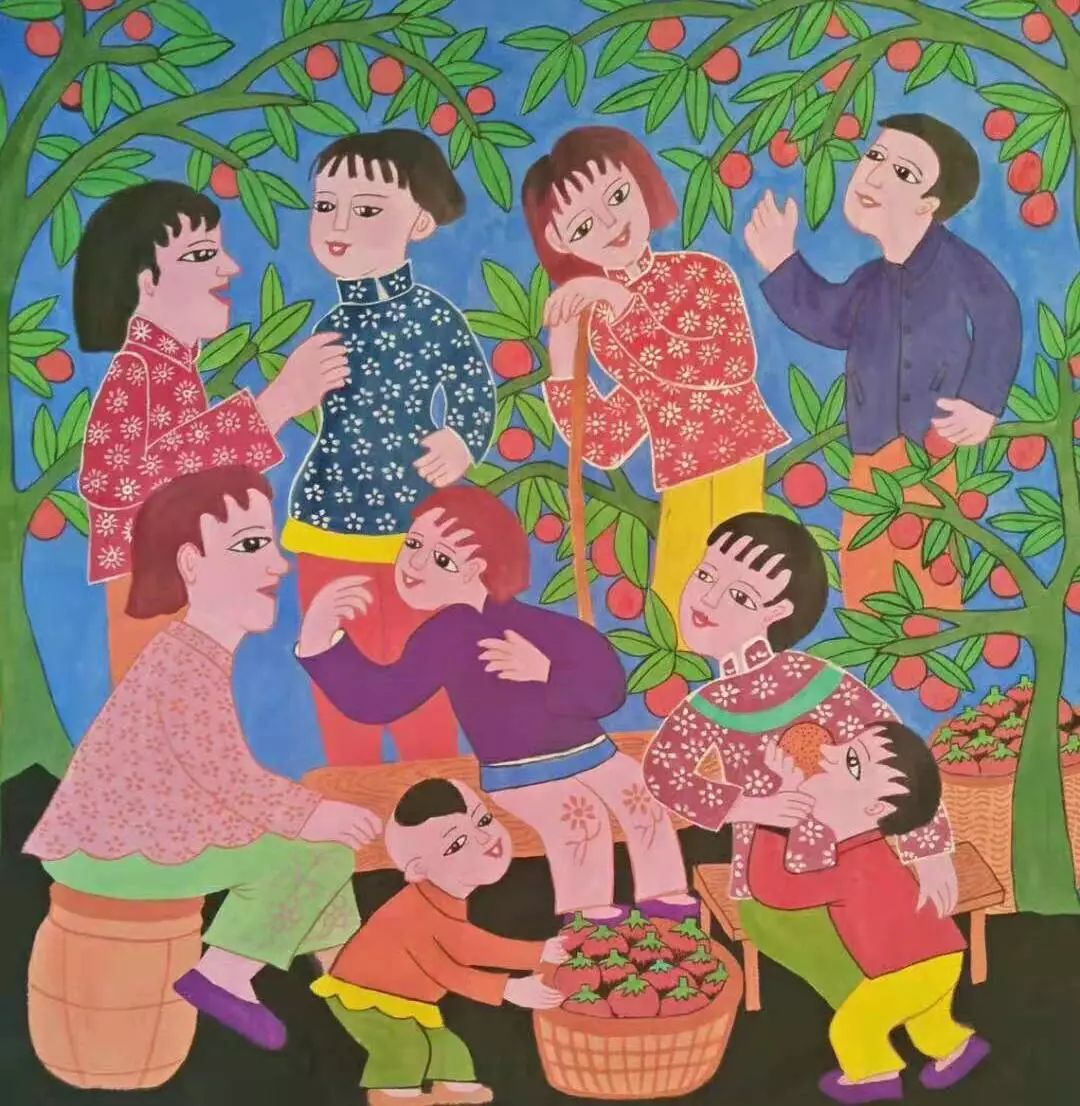 兴化人物兴化这位语文老师画的垛田农民画成为一绝