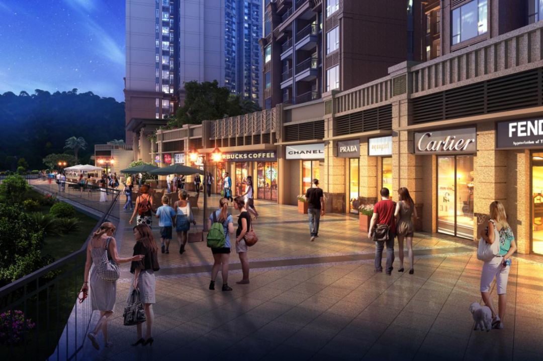 蔚蓝国际,鹏成广场等三大核心商圈环绕,内部更享有1600㎡风情商业街