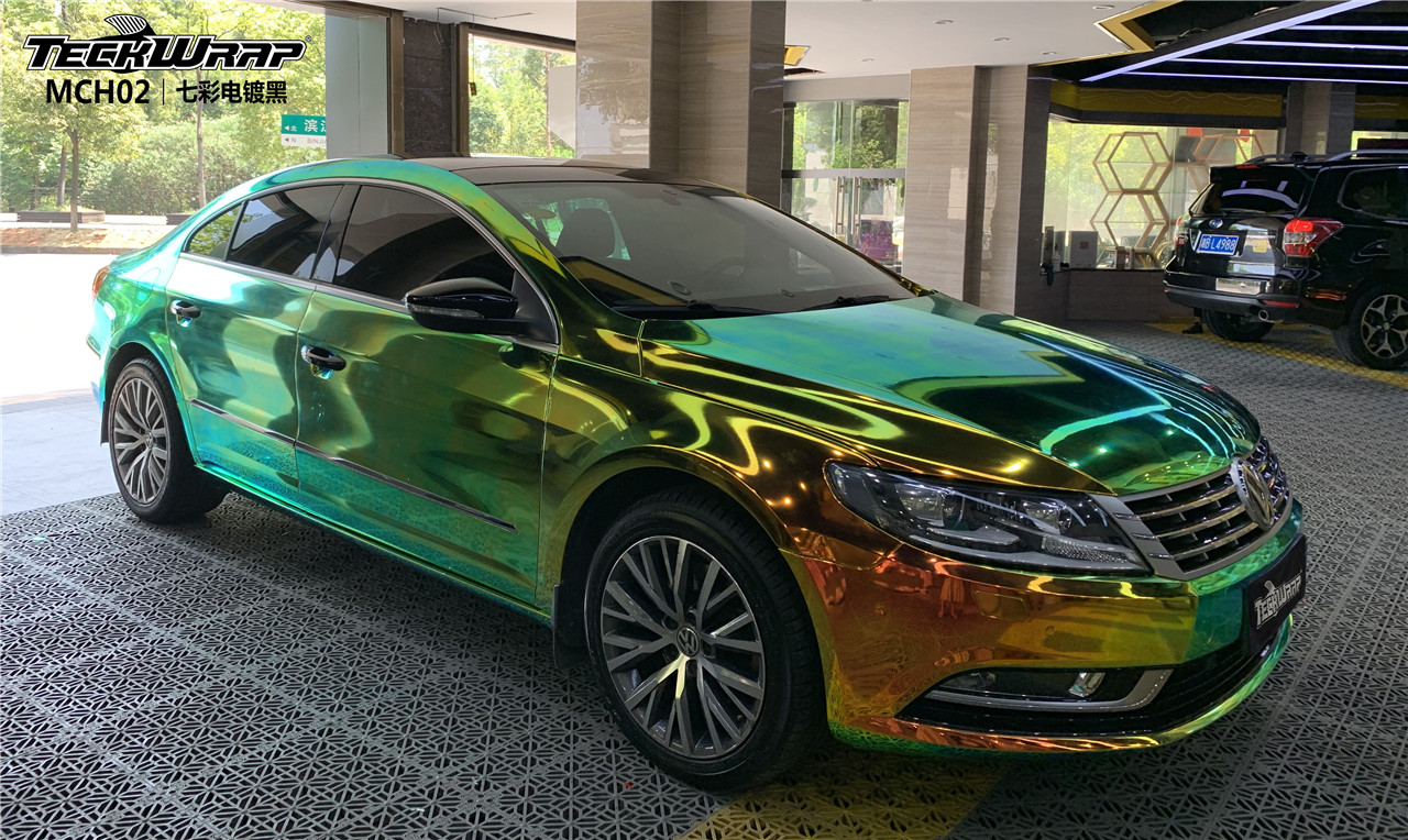 炫酷带感风流倜傥大众cc改色贴膜teckwrap美国秃鹰的mch02七彩电镀黑