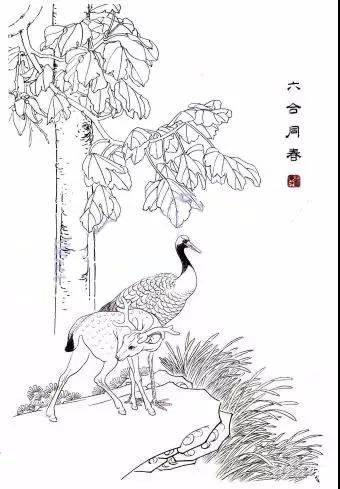 国画教程传统工笔仙鹤画法