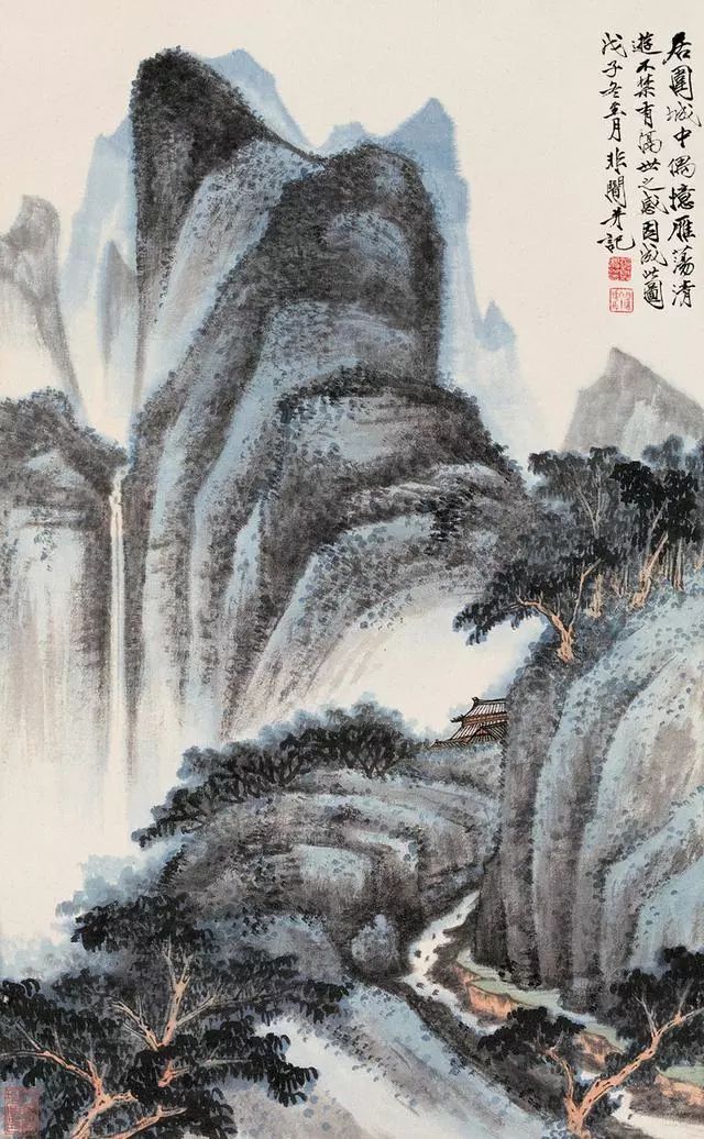 于非暗的小写意山水,大师手笔果然不凡,尺寸间当见万里河山