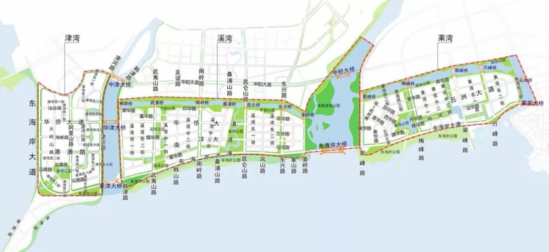 关注东海岸详细规划公示中含57条路14座桥10座公园等