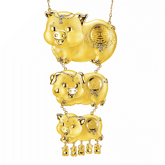 用上百款 18k 金钻石串饰创造出了另一个闪着粉金色光芒的童话世界