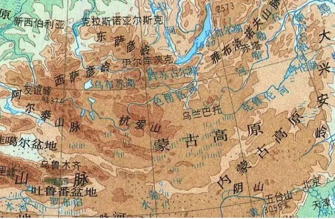 蒙古地形图手绘图片