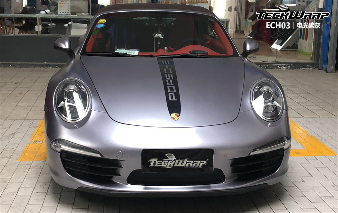 自信爆表保时捷911,焕发魅力改色贴膜teckwrap美国秃鹰的ech03电光碳