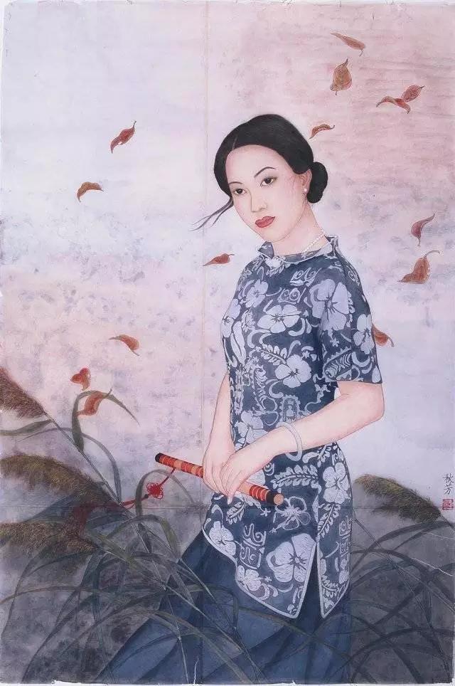 陈沫早期人物作品《屏(132x132cm)2007