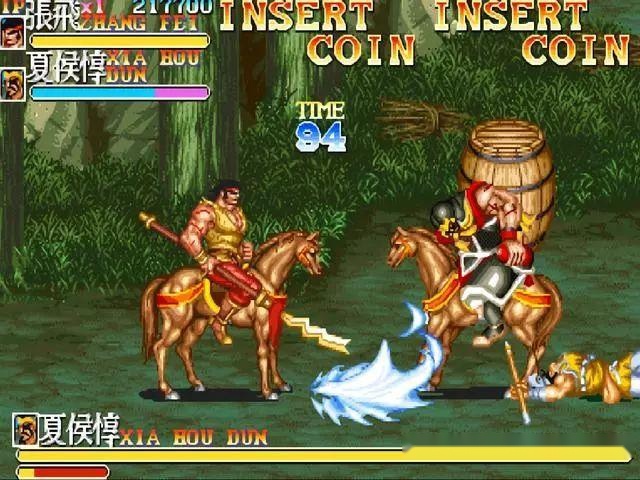 经典街机三国志张飞的梅花大坐居然可以连人带马一起抓