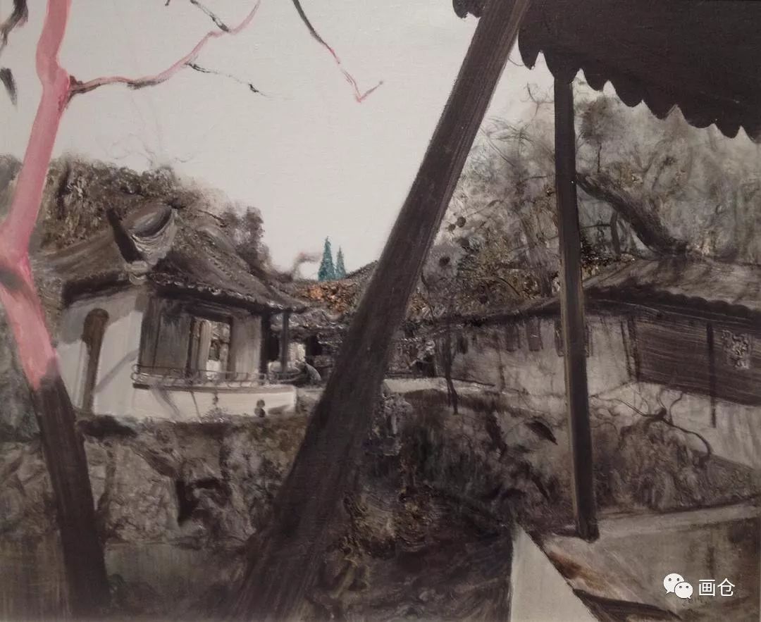 画仓在园林张新权油画作品