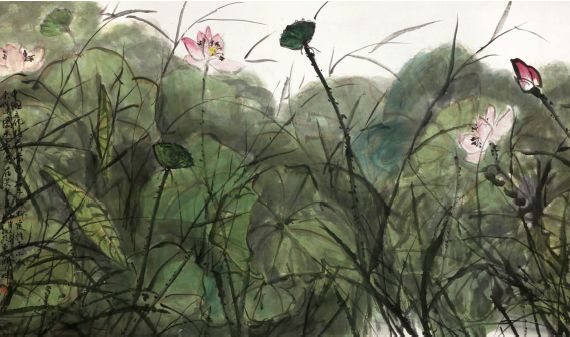 画荷的田华唯一参加第八届北京国际美术双年展的湖北画家