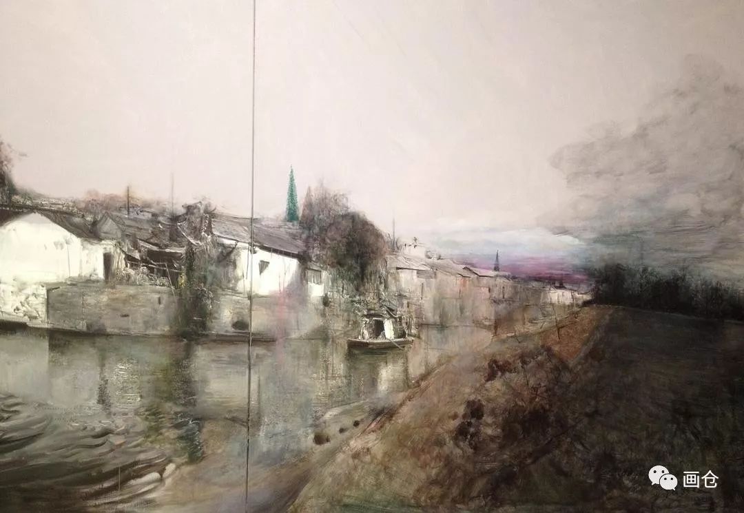 画仓在园林张新权油画作品