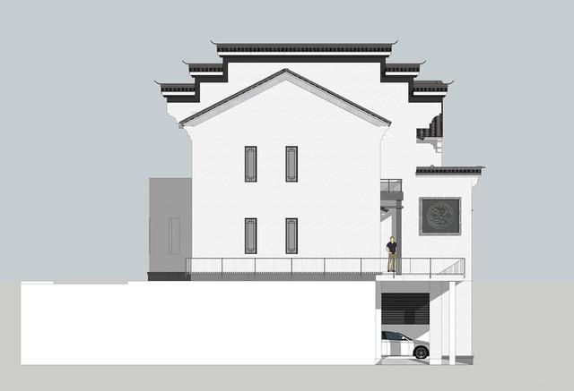 自建徽派别墅 西立面图△自建徽派别墅 南立面图△自建徽派别墅 北