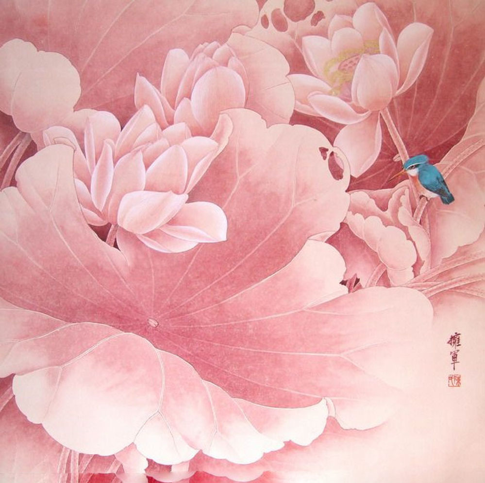 陈拥军画家《牡丹寿带鸟 色彩艳不俗》