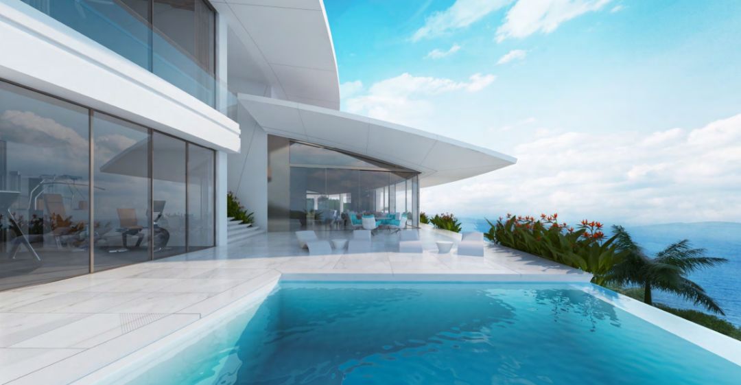 2000㎡的海边别墅造型前卫室内更美