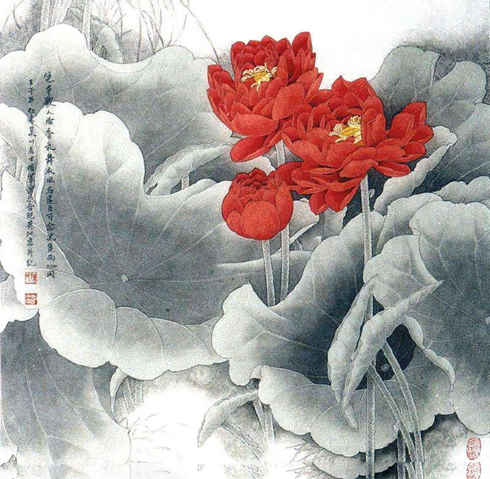 陈拥军画家《牡丹寿带鸟 色彩艳不俗》