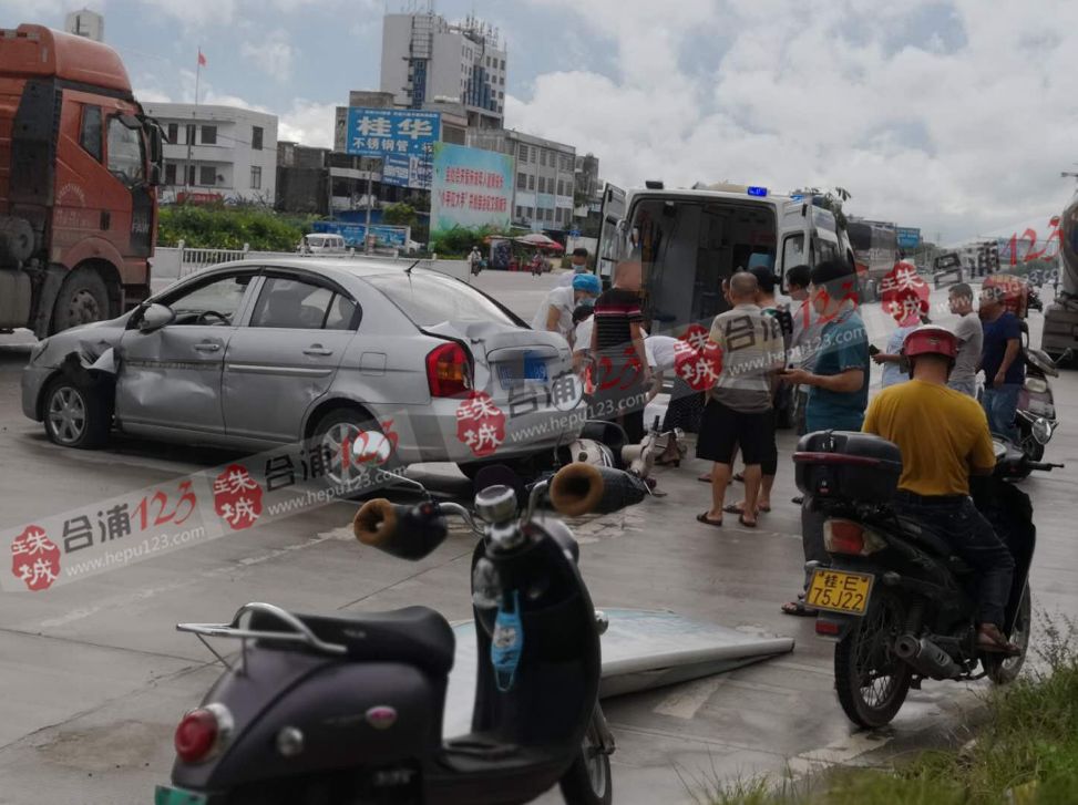 今天剛發生泮塘附近發生一起車禍電車竟被撞飛