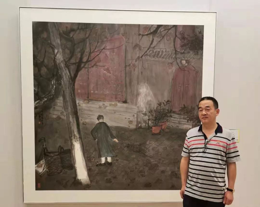 纸本水墨,210cm×210cm《长春观》今年,湖北画家田华以水墨作品《长春