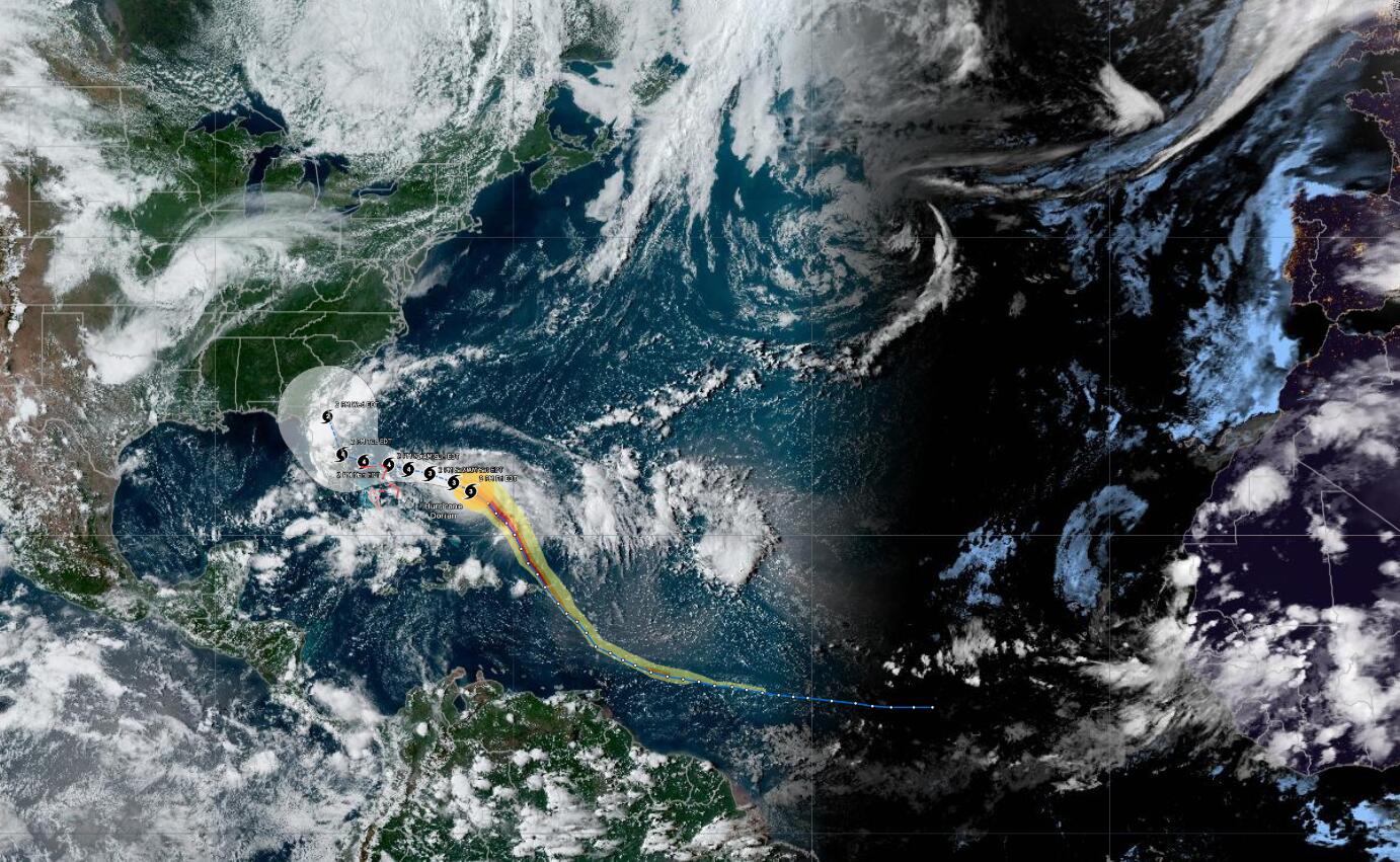原创北大西洋飓风王来了多里安风眼清晰可见或下周登陆美国