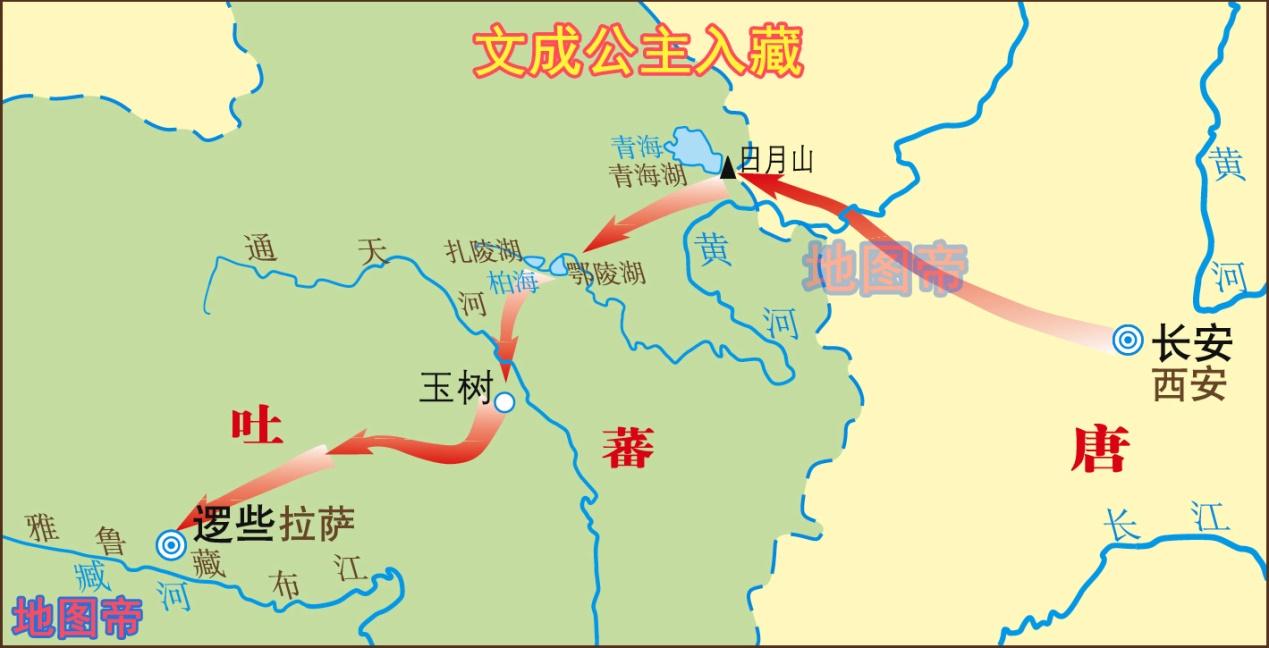 唐蕃古道出长安,经天水,临洮至河州,再由河州南下至逻些城(今西藏拉萨