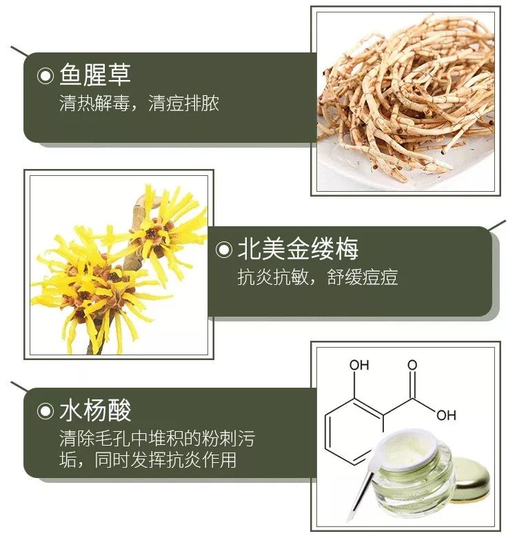 三大原则 一抹上,三大消炎抗菌成分 鱼腥草提取物,北美金缕梅以及