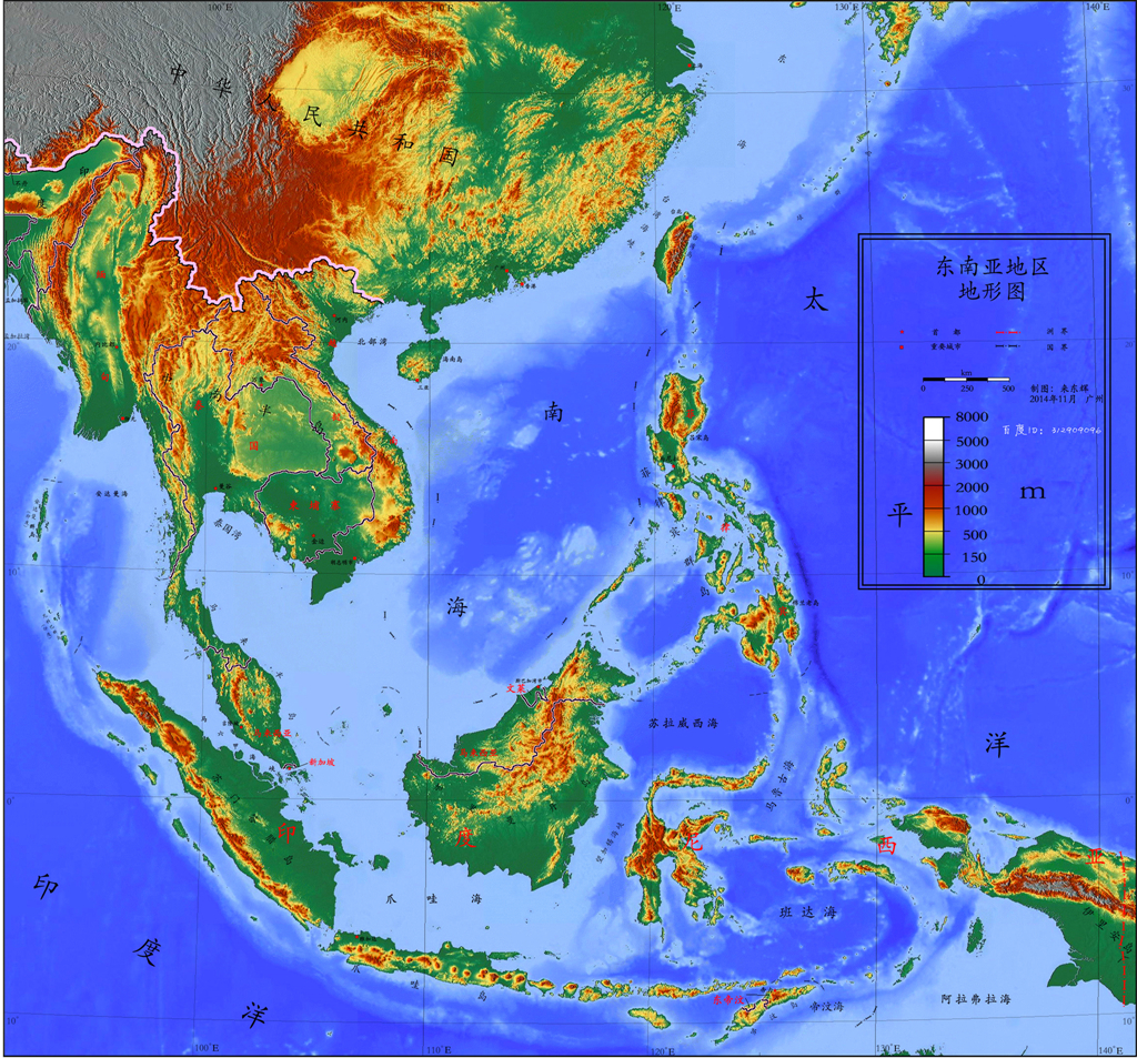 东南亚地势图最近,东南亚一个岛国吸引了世界的目光