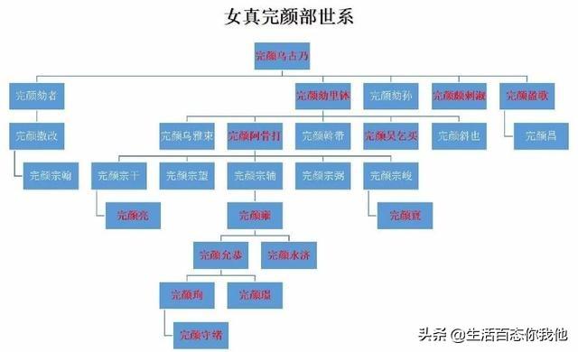 金国完颜世系图谱图片