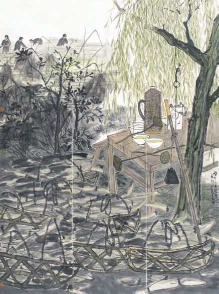 画荷的田华唯一参加第八届北京国际美术双年展的湖北画家