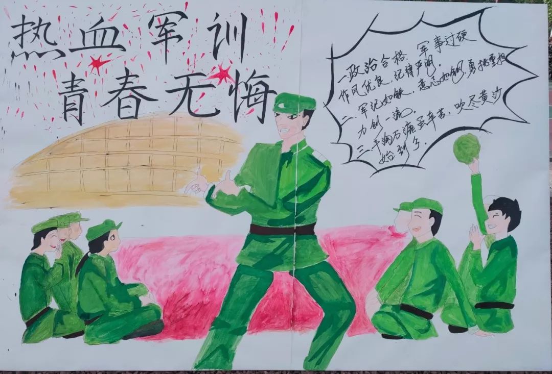 票选开始啦宁萌手绘军训展板谁将c位出道