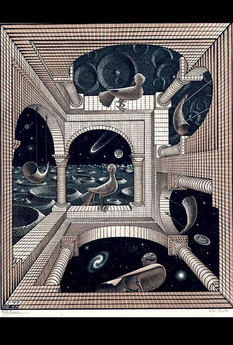 起来也很像和纪念碑谷里的路盗梦空间里的楼梯埃舍尔的奇妙构思也都有