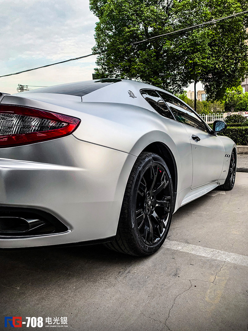 玛莎拉蒂车身改色电光银 rg瑞集改色膜湖北襄阳加盟店出品
