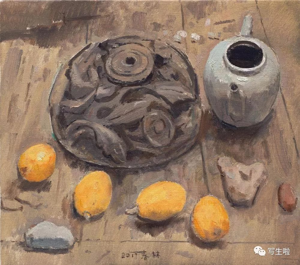 写生啦他的绘画世界是宁静的朱春林作品