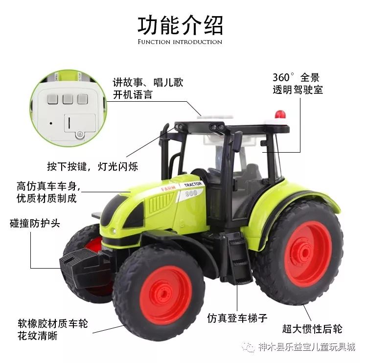 儿童益智惯性农夫车系列玩具大号仿真农场拖拉机收割机玩具工程车