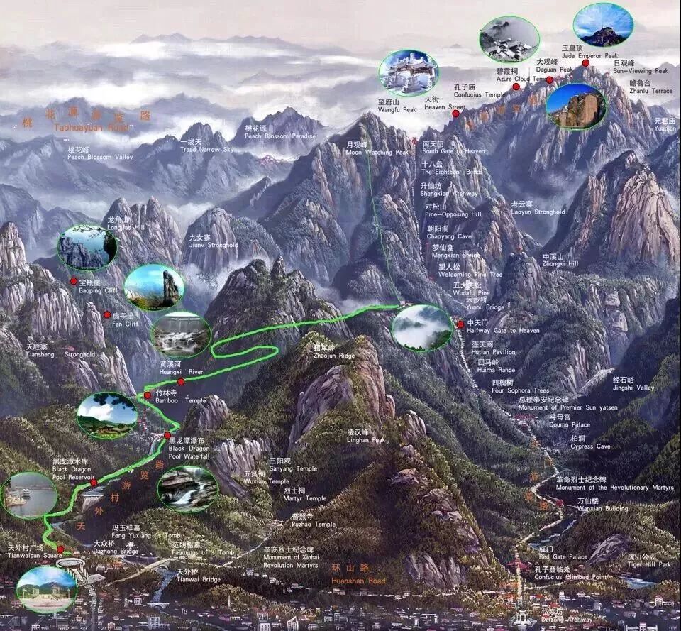 泰山风景区路线图图片