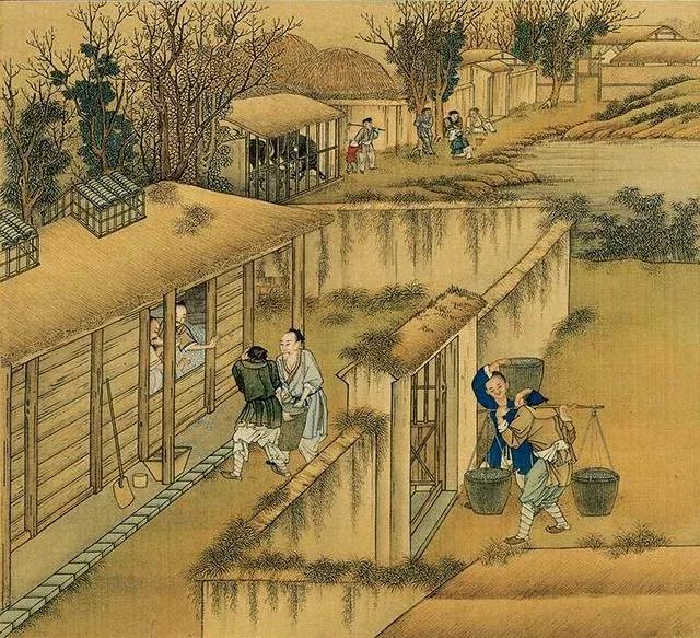 清《入仓图》雍正耕织图册