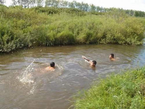 5岁孙子池塘游泳溺水,祖父伸手就要去拉,却被身后的狗咬着