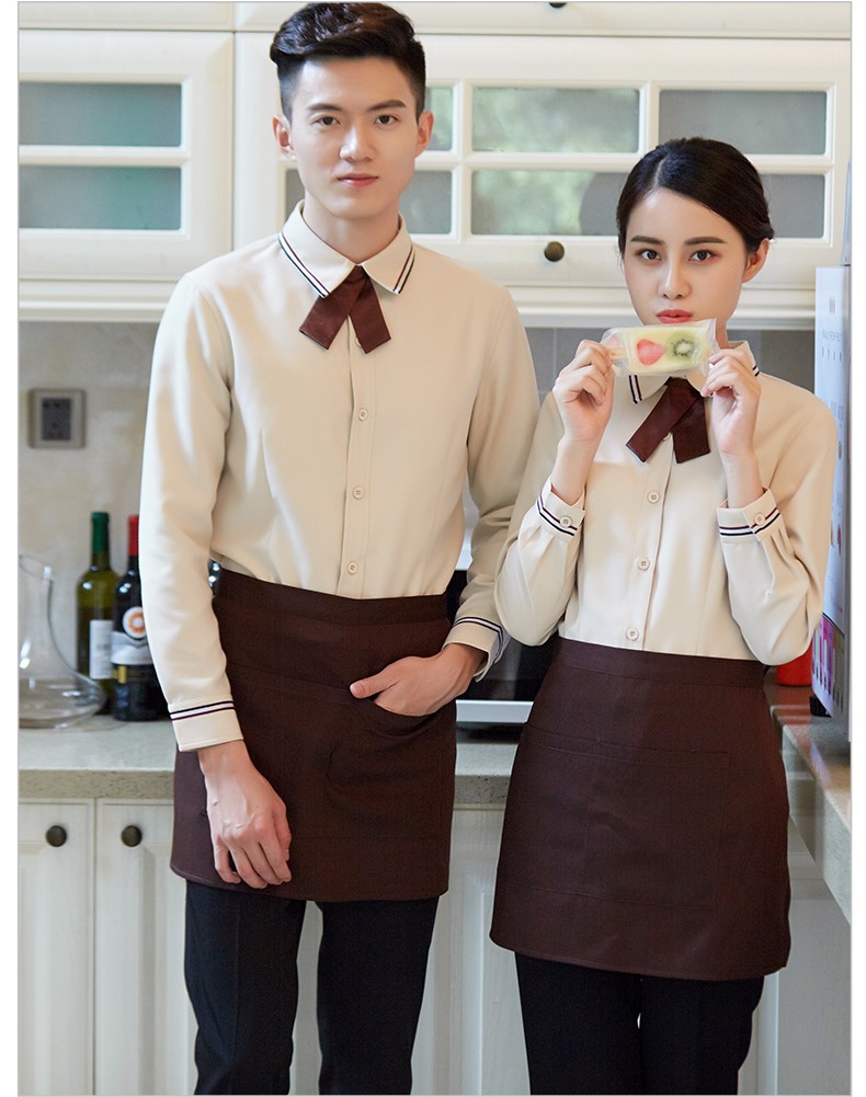 奶茶店员工的工作服款式一般是都是以t恤衫或者是马甲工作服为主的