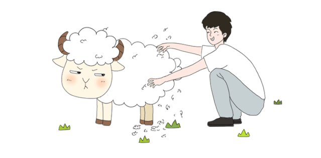 薅羊毛 卡通图片