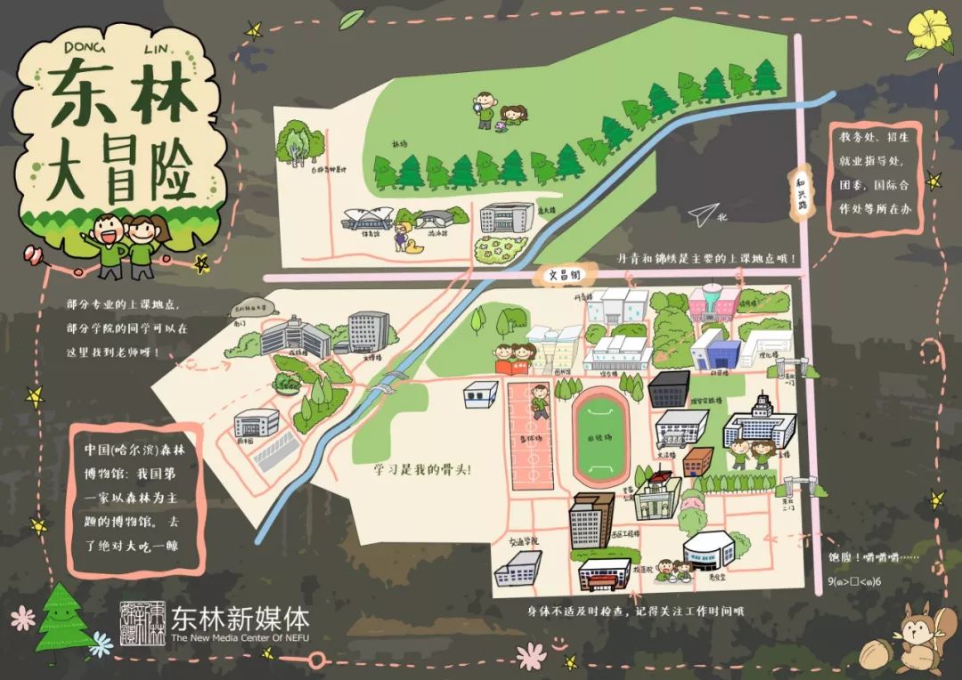 东北林业大学全景地图图片